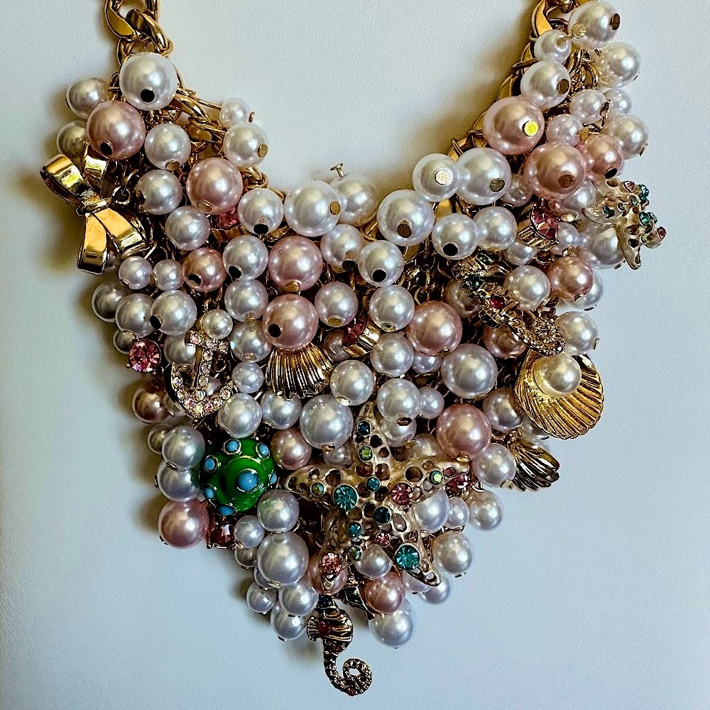 Betsey Johnson Seashells and Pearls Beach Statement Necklace